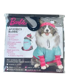 Barbie Aerobic Blue Pink Dog Pet Costume 2 Piece Large 29-44 LBS In Spirit NWT